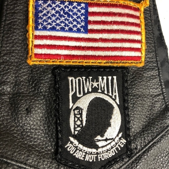 Leather Vest Western Style Biker Size 38 Patches - Picture 5 of 11